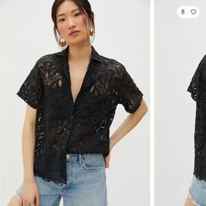 Black lace button down Maeve